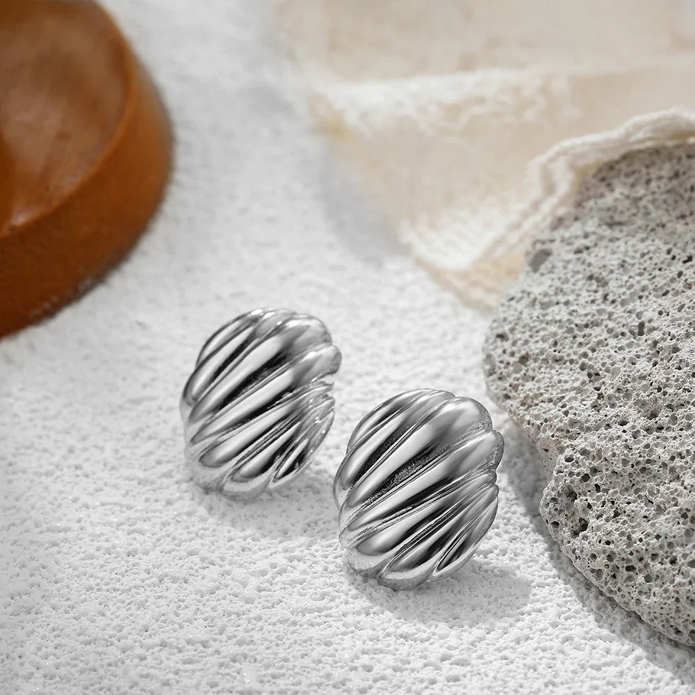 Three-Layer Textured Knot Earrings for Women