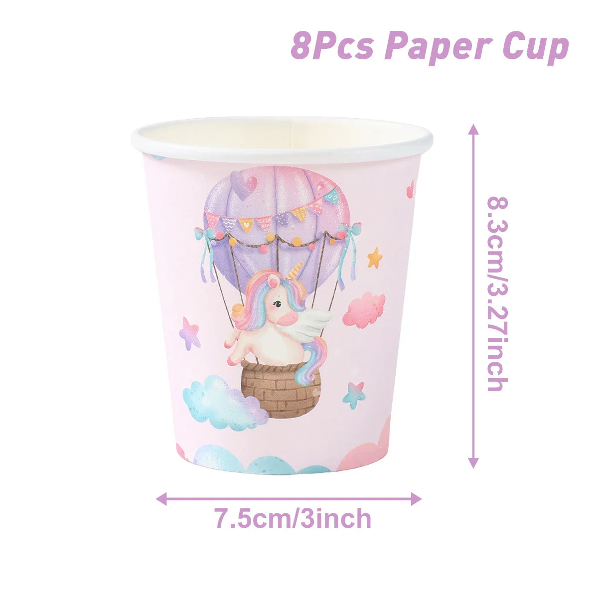 Perfecsy Unicorn Disposable Tableware Set Plates Cups Napkins Birthday Party Decoration Kids Boy Girl Wedding Birthday Party 