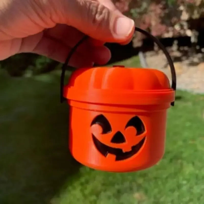 Pumpkin Lantern Bucket Mini Halloween Nostalgia Bucket Candy Jar Trick or Treat Basket Halloween Small Candy Bucket orang