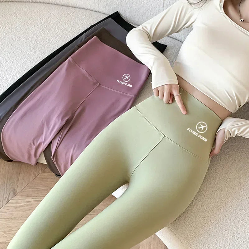 M-XL Shark pants women wear spring  autumn winter thin high-waisted belly lift hip yoga tights small feet black leggings