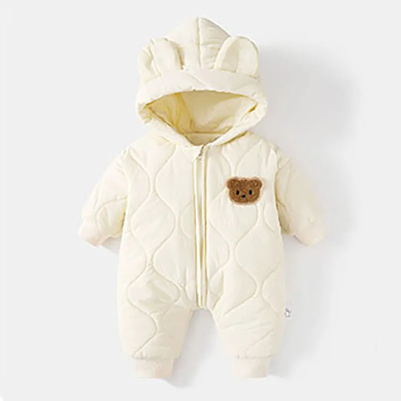 SORI STYLE Warm Winter Baby Romper Bear Jumpsuit — product on model