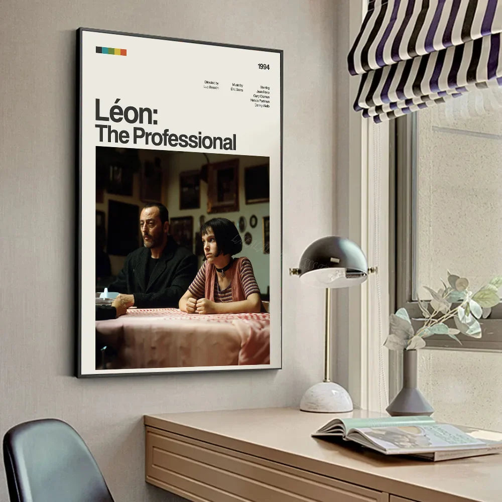 Perfecsy Vintage Retro Minimalist Movie Leon Leon_ The Profession Poster HD Posters Home Room Bar Cafe Decor Art Wall Paintin