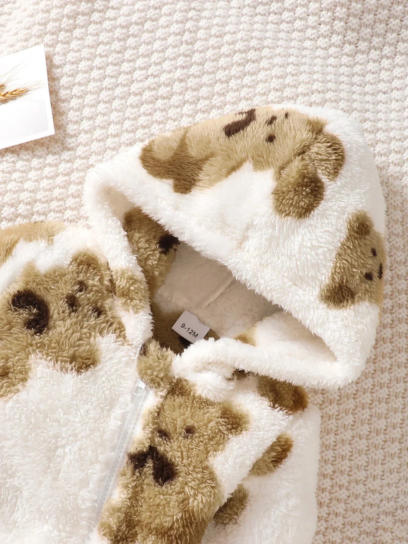 SORI STYLE Winter Baby Girl Plush Jumpsuit with Bear Print — lifestyle context
