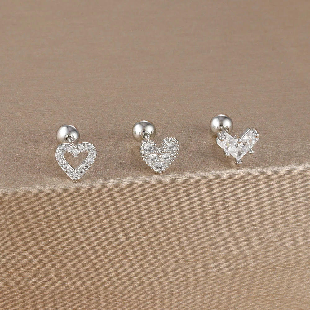 SORI STYLE 3PCS Crown Stud Earring Set for Women — size reference