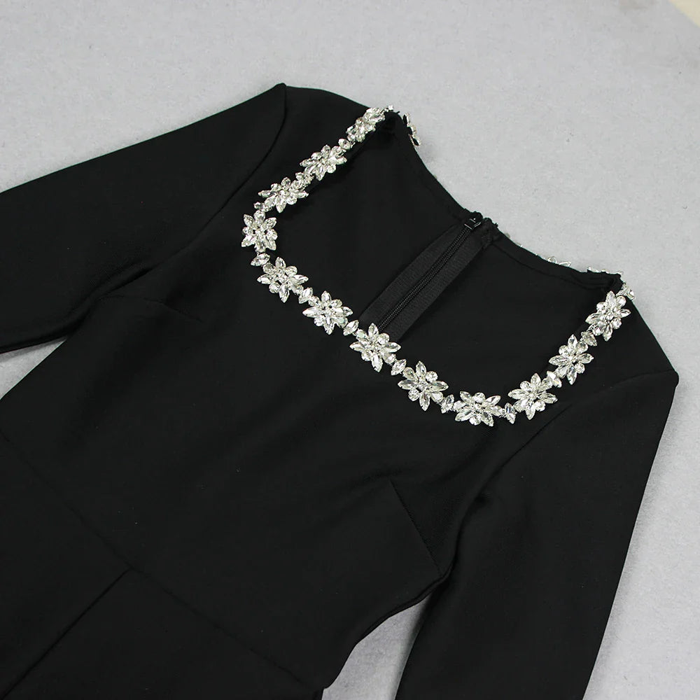 Envy NYC Envy NYC Women's Black Bandage Jumpsuit — lifestyle worn / used context