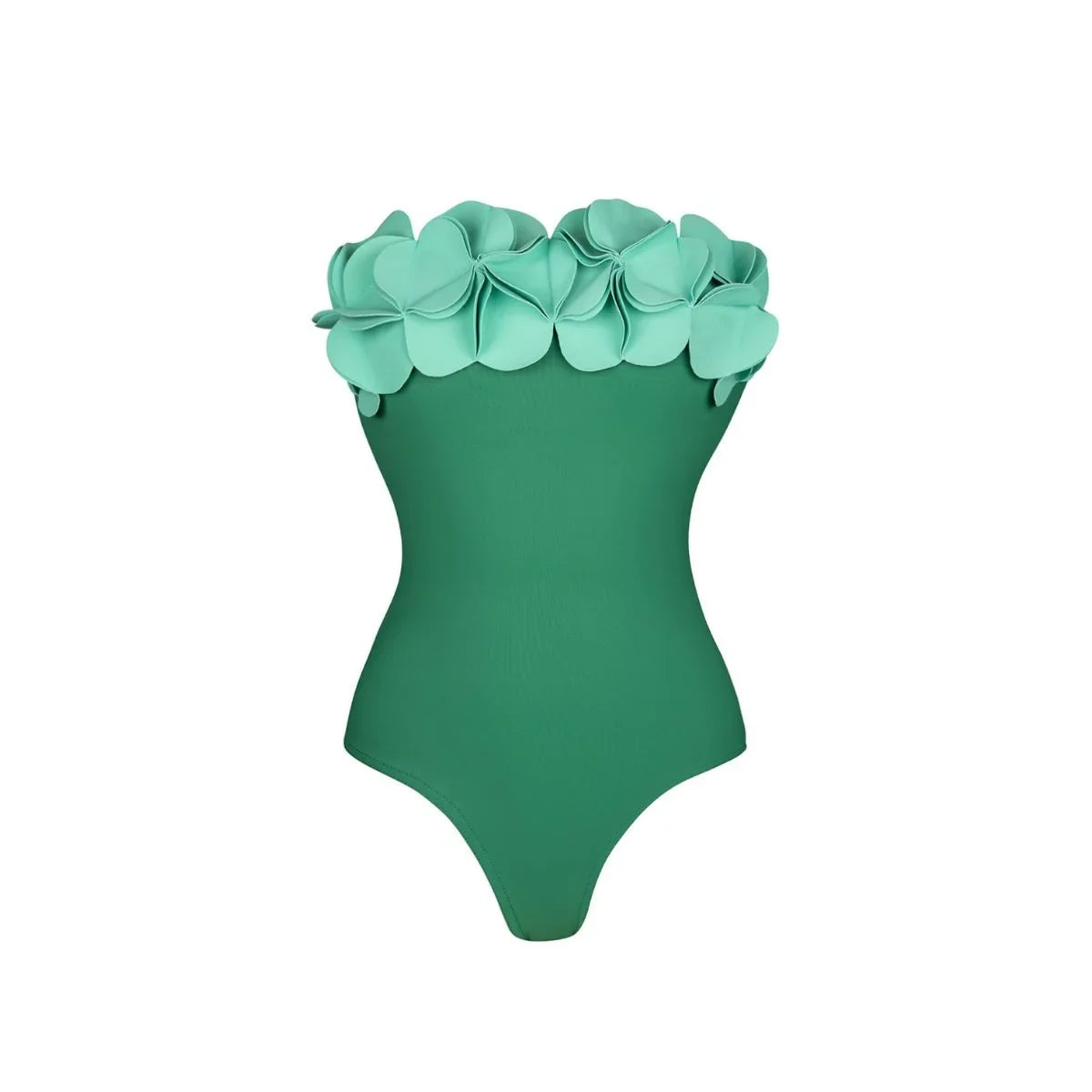 Women's 2 Piece Laser Flower Bandeau Bikini Set Push Up Swimsuit