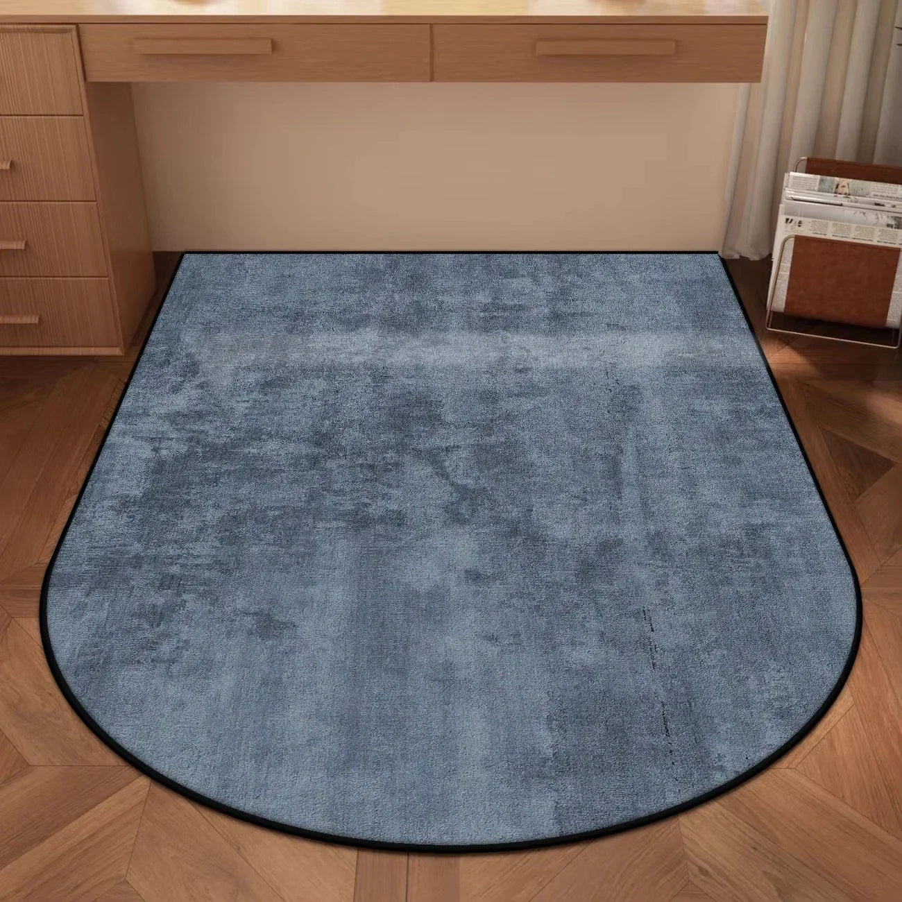 Perfecsy VIKAMA Solid-Color Arched Carpet Study Desk And Chair Floor Mat Office, Study Swivel Chair Floor Protection Pad Home