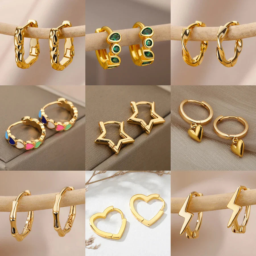 SORI STYLE Minimalist Star Hoop Earrings for Everyday Elegance — main product shot