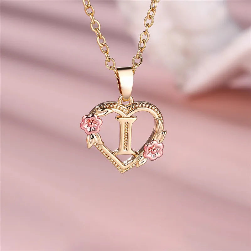 MyClosetAid Female A-Z Letter Flower Pendant Necklace — packaging
