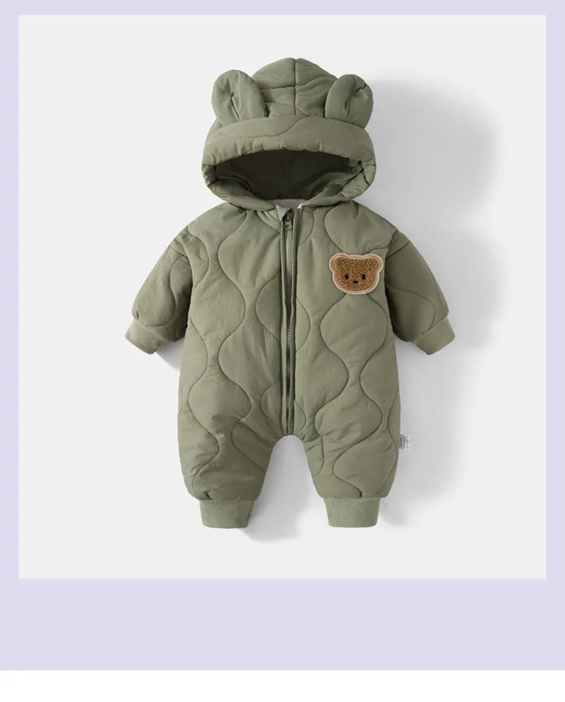 SORI STYLE Warm Winter Baby Romper Bear Jumpsuit — color detail