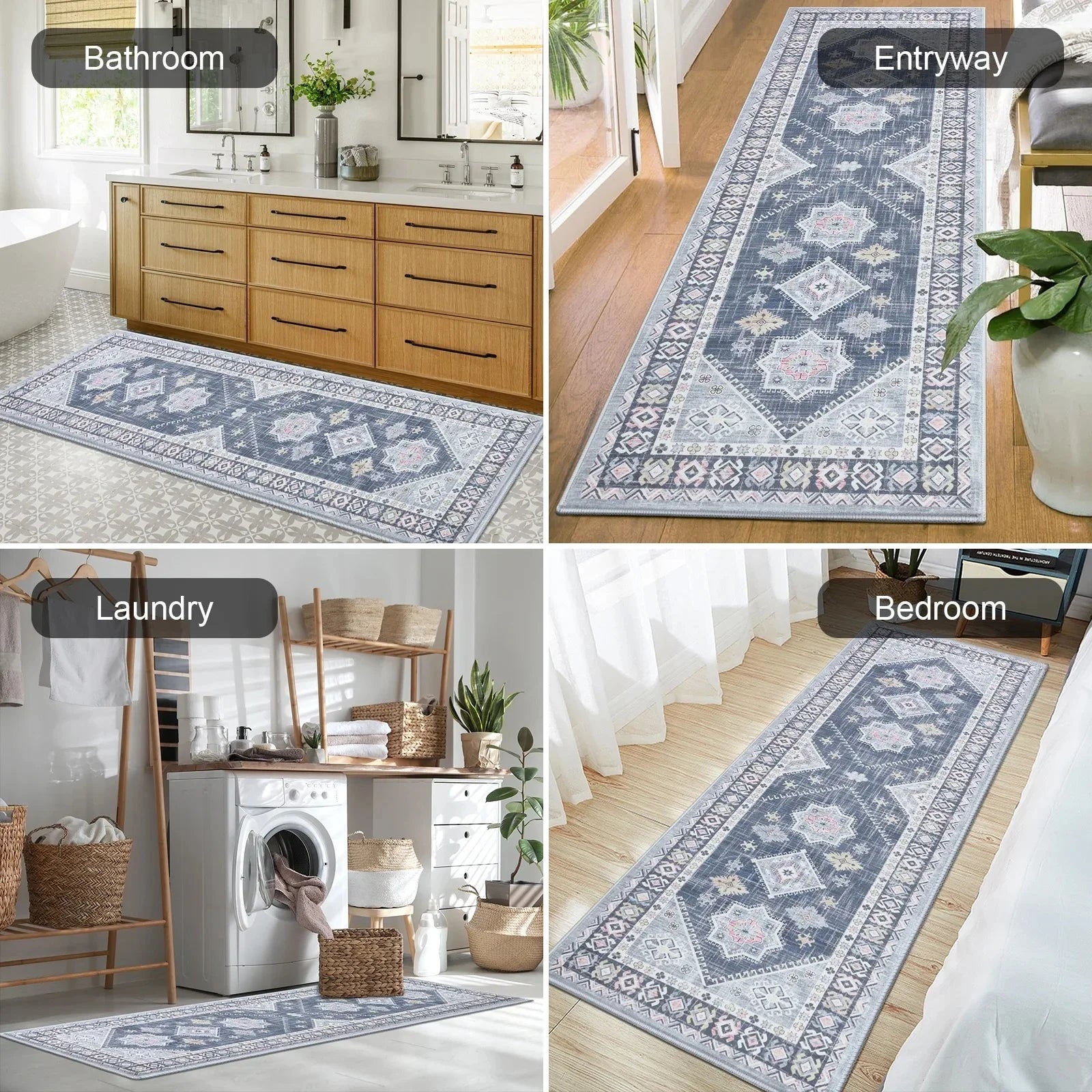 Perfecsy VIKAMA Bohemian Crystal Velvet Carpet Dirt Resistant And Easy To Care Hallway Full Carpeted Balcony Carpeted Home De