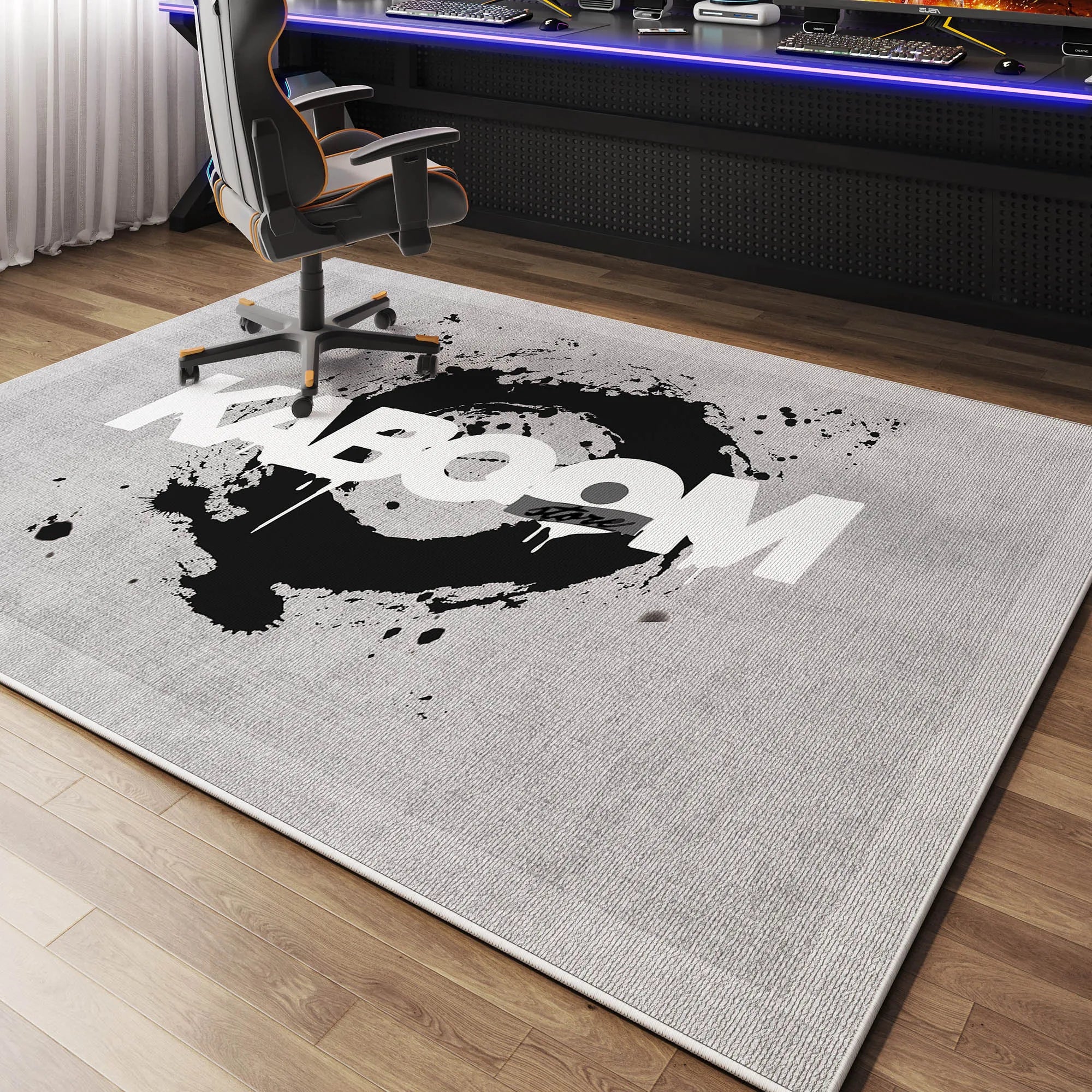 Perfecsy VIKAMA Luxury Casual Gaming Room Carpet Quiet Bedroom Office Chair Floor Mat Anti-Slip Male Dormitory Carpet Home De