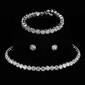 Envy NYC LUX Round Crystal Jewelry Set