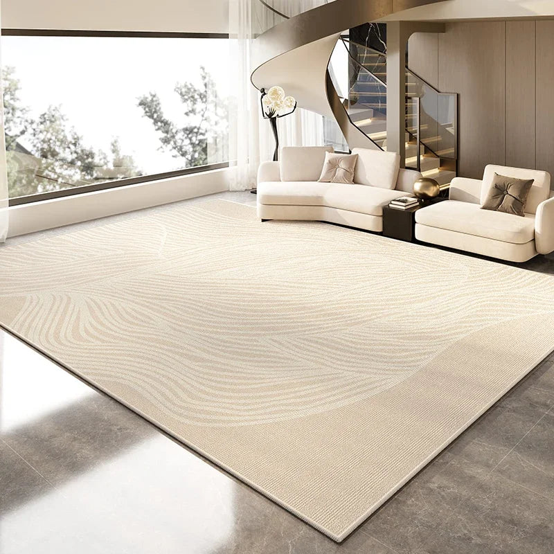 Perfecsy VIKAMA Minimalist Cream-Style Carpet For Large-Scale Living Room Floor Mat, Sofa, Coffee Table And Blanket For Home 