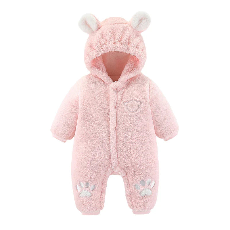 SORI STYLE Winter Hooded Baby Romper with Cute Ears — color detail