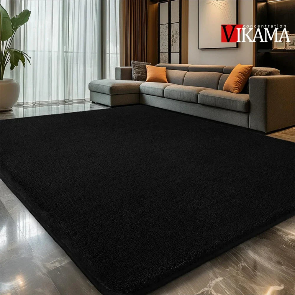 Perfecsy VIKAMA Minimalist Solid Color Shaggy Rug Fluffy and Soft Living Room Sofa Coffee Table Rug Nursery Floor Mat Home De