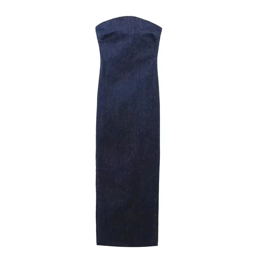 Envy NYC Envy NYC Denim Strapless Stretch Dress — detail shot 7