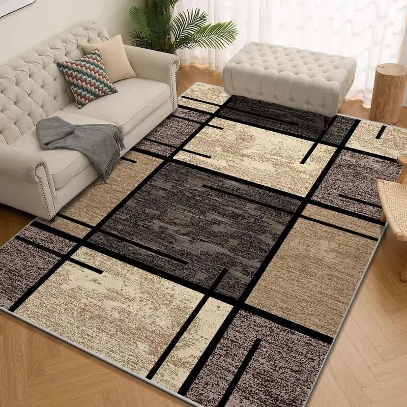 Perfecsy VIKAMA Geometric Rug Lightweight And Easy To Clean Home Area Rug, Suitable For Living Room, Bedroom, Office Home Dec
