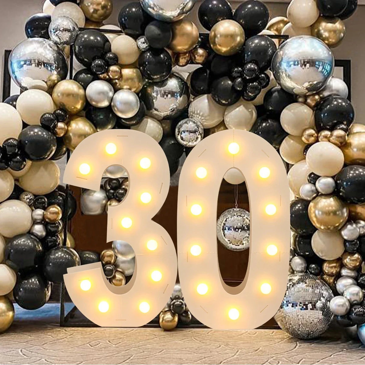 91.5CM Giant Number Led Light Frame 1st Birthday Party Decor Kids Wedding 30th 50th 60th Birthday Party Supplies Baby Shower