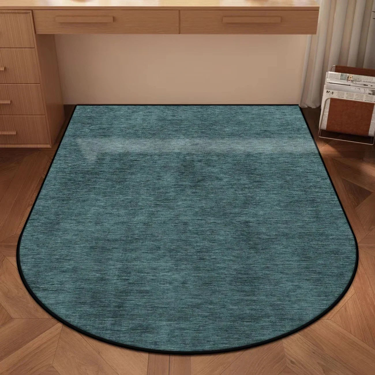 Perfecsy VIKAMA Solid-Color Arched Carpet Study Desk And Chair Floor Mat Office, Study Swivel Chair Floor Protection Pad Home