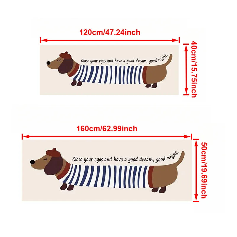 VIKAMA Long Dog Carpet Bedroom Bedside Rugs Bay Window Mat Living Room Carpet Cute Door Mat Absorbent Bathroom Carpet Home Decor