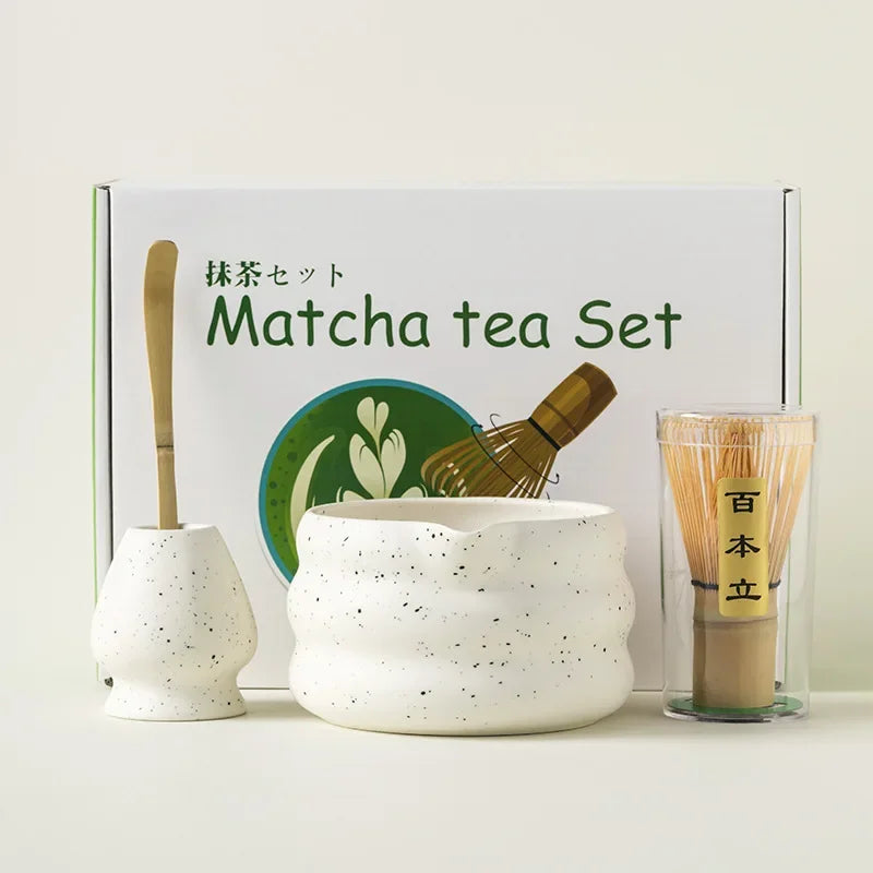 4/5/7pcs Matcha Set Ceramic Tea Bowl Traditional Japanese Tea Making Tools matcha- tea set tea- whisk bamboo matchas brush set