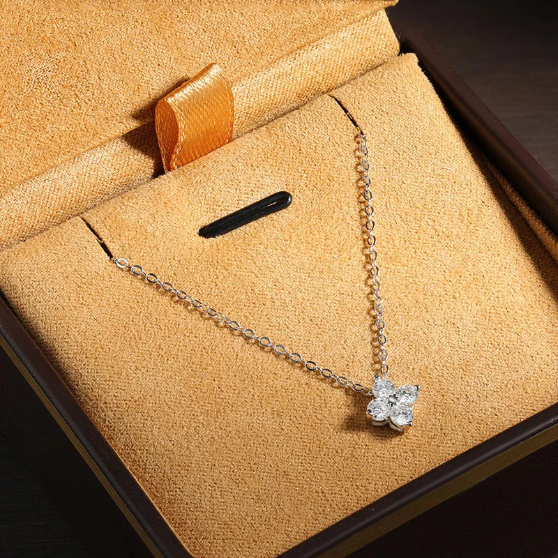 SORI STYLE VVS1 D Flower Moissanite Pendant Necklace for Women — lifestyle context