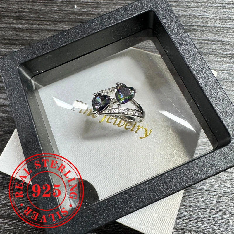 MyClosetAid Double Heart CZ 925 Ring — alternative angle