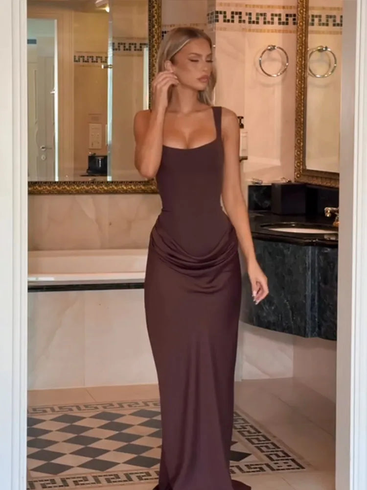 Women's Black Velvet Sheer Maxi Dress Mesh Patchwork Off-shoulder Waist Cinching