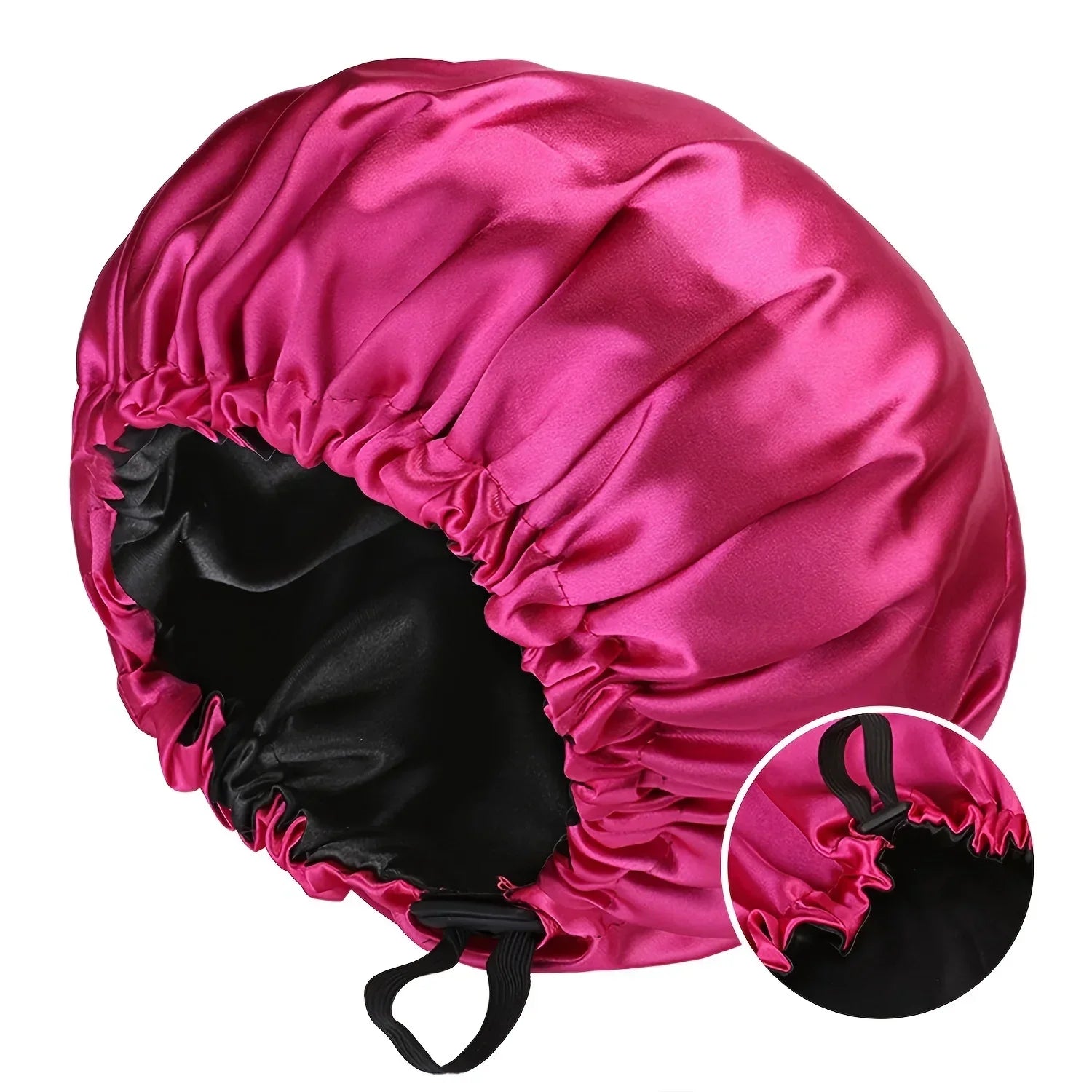 Perfecsy Women's Fashion Bonnet Soft Silk Smooth Double Layered Button Adjustable Hair Hat for Daily Home Comfortable Sleep H
