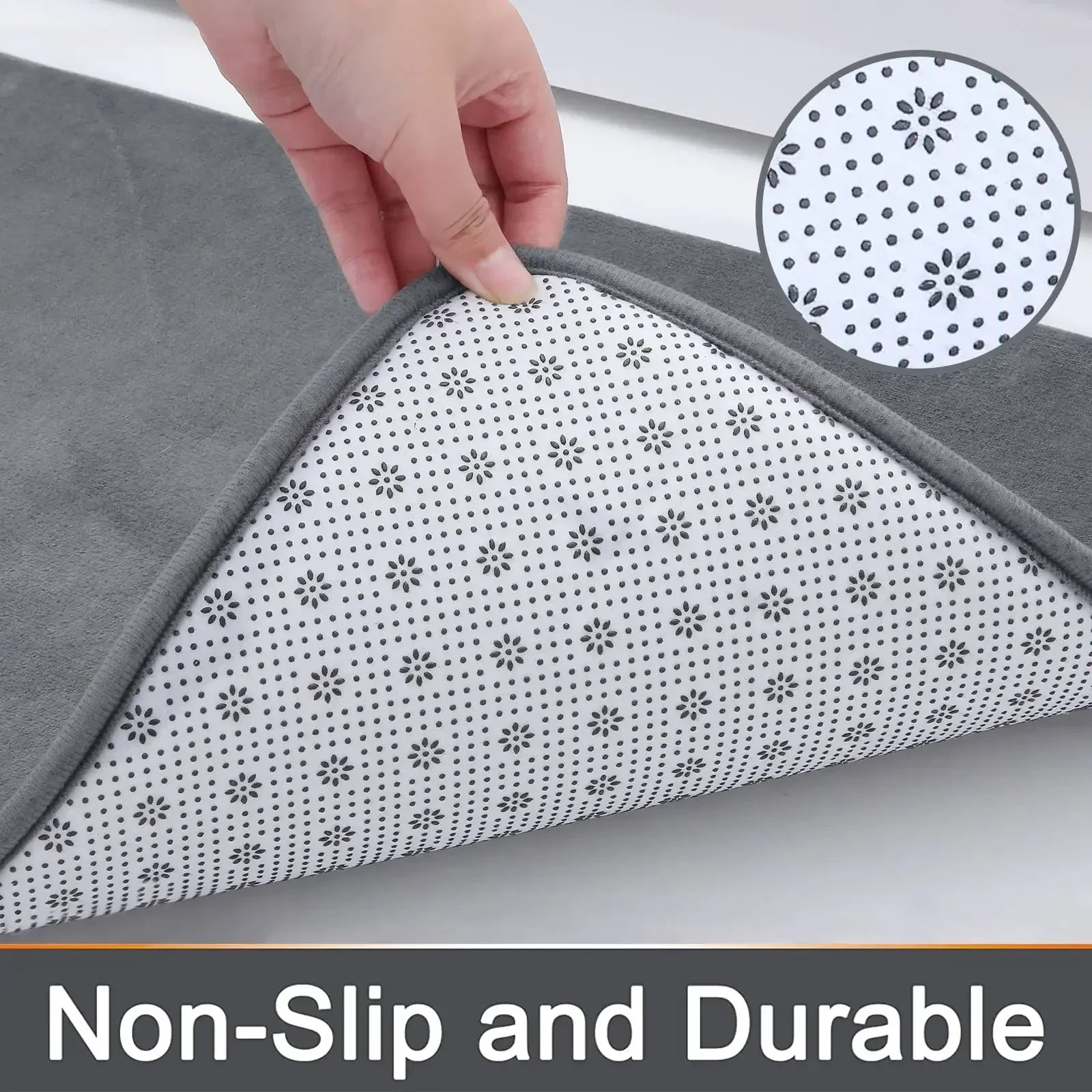 Perfecsy VIKAMA Bathroom Water-absorbent Floor Mats Bathroom Doorway Quick-drying Anti-fall Non-slip Foot Mats Restroom Mats 