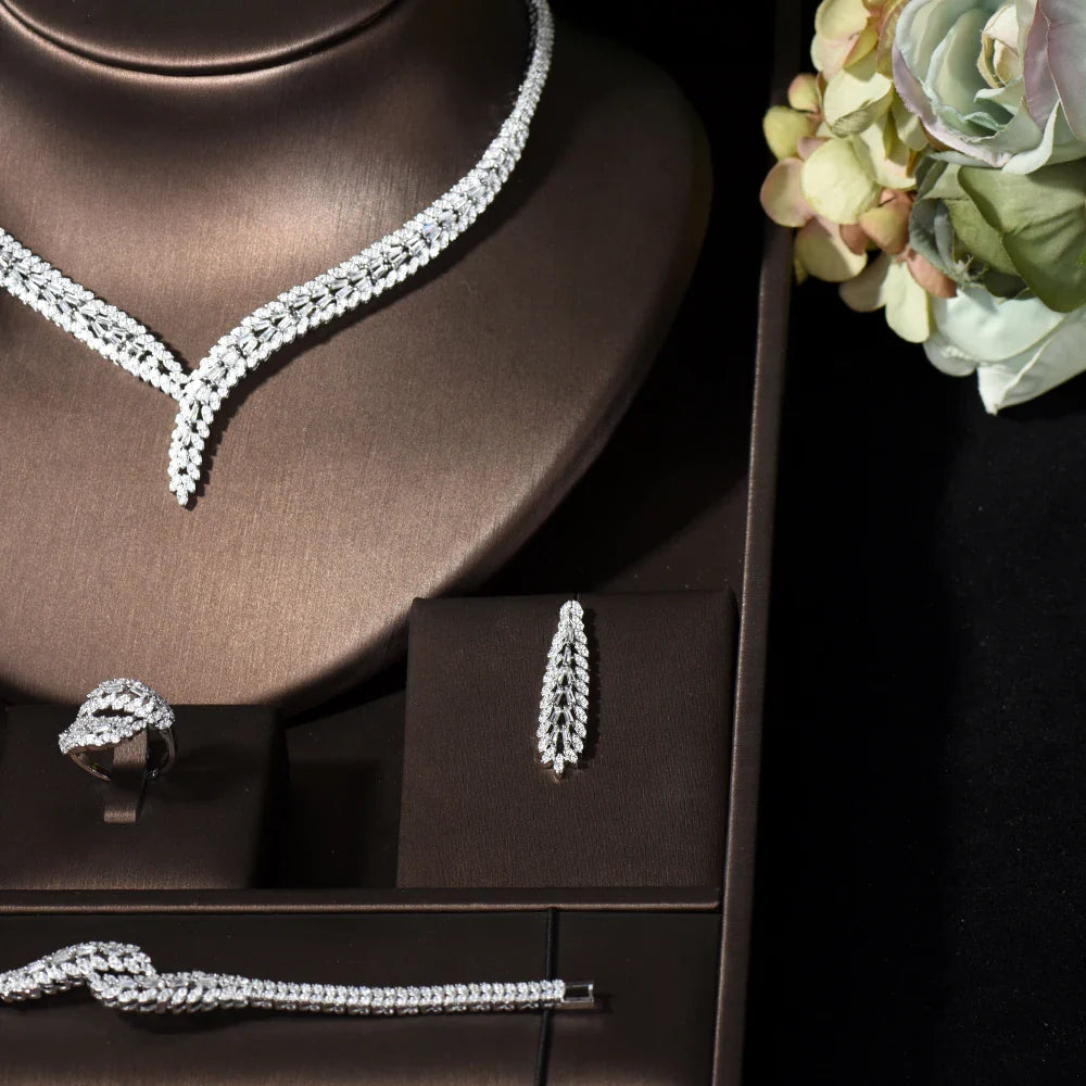 Envy NYC Envy NYC Breathtaking CZ Bridal Jewelry Set — Envy NYC branding close-up