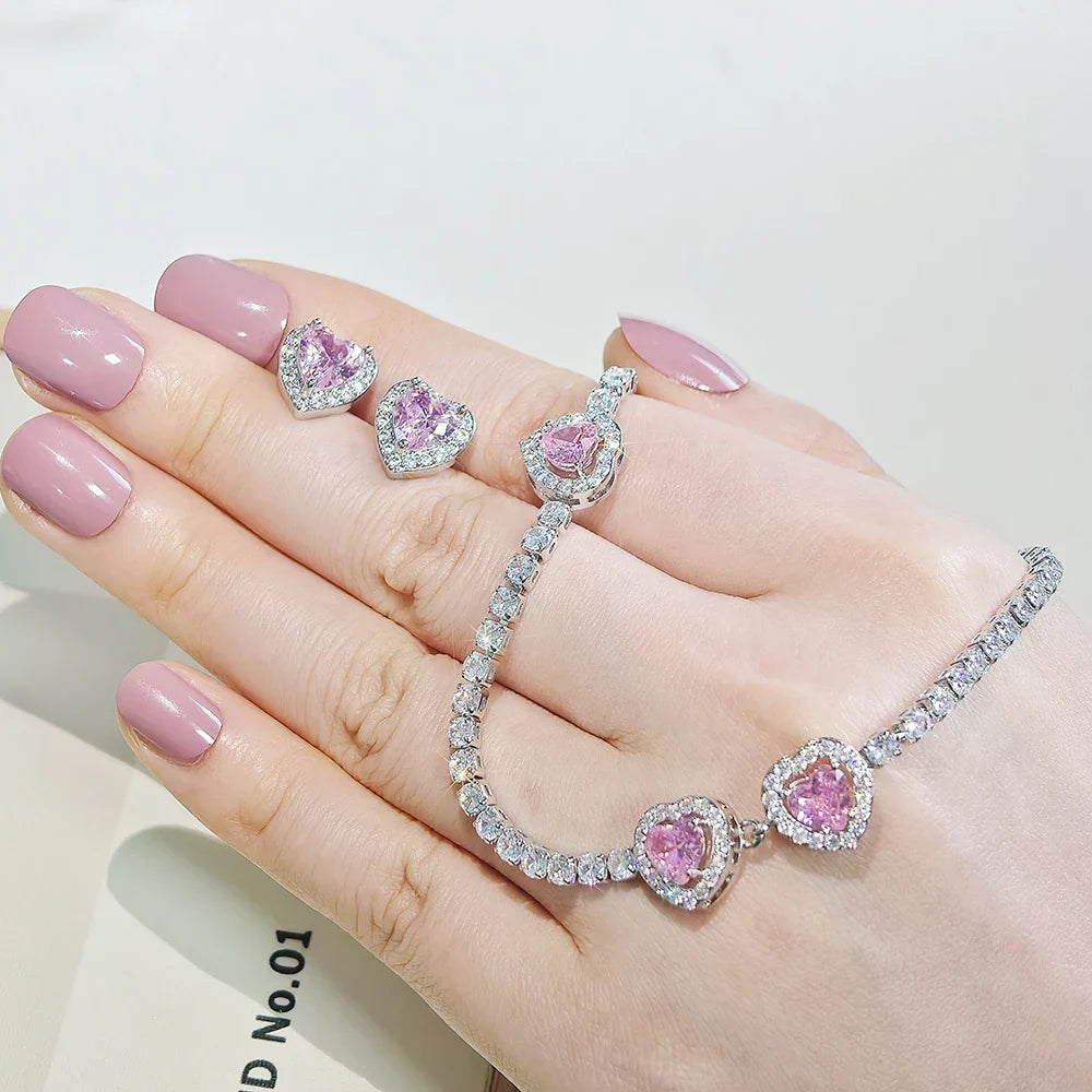 MyClosetAid Pink Heart Necklace set — lifestyle context