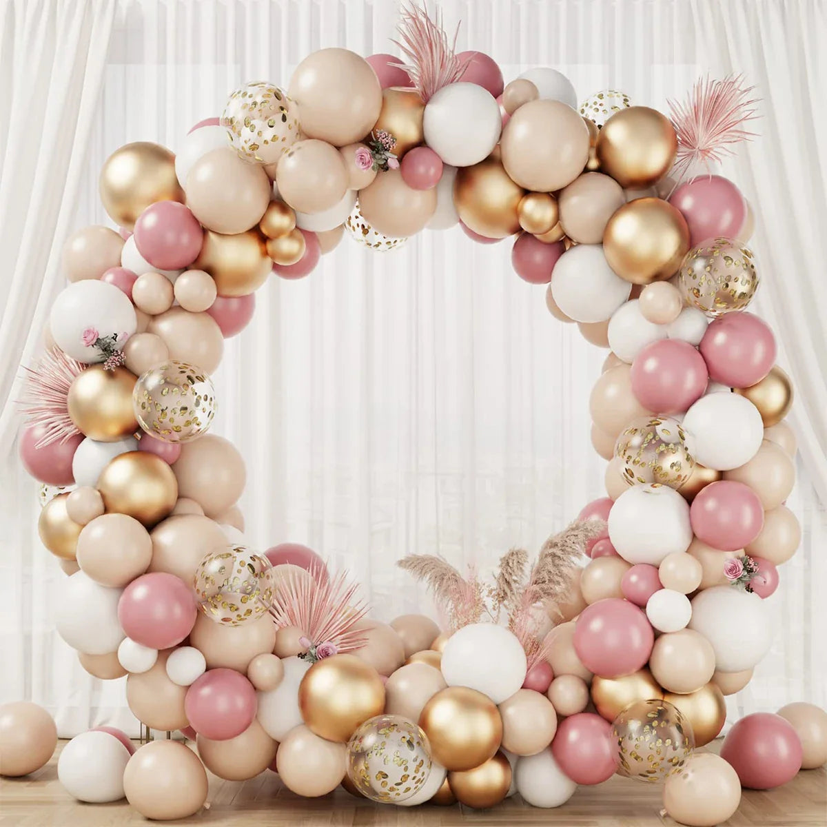 Perfecsy Pink Gold Balloon Garland Arch Kit Birthday Party Decor Kids Girl Wedding Birthday Party Baloon Supplies Baby Shower
