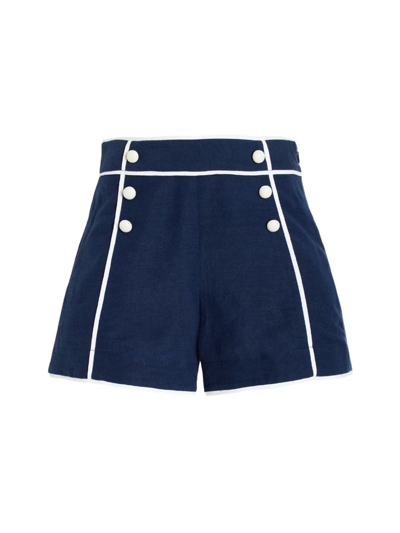 Women's Bandeau Button One Piece Swimsuit and Beach Shorts Blue
