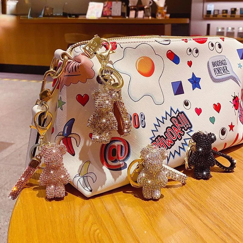 MyClosetAid Rhinestones Bear Keychain — side view