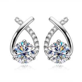 4 CTTW D Color Moissanite Stud Earrings
