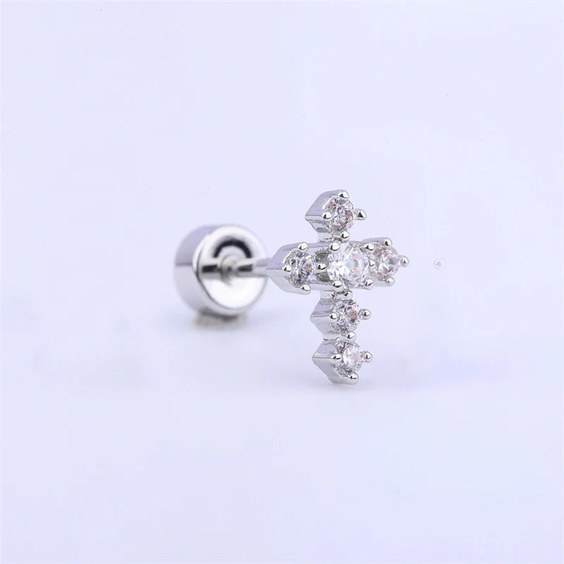 MyClosetAid 1PCS Delicate Blue Pink Zircon Butterfly 316L Stainless Steel Ear bone nail Y2K Hottie Cute Earring for Women Coc