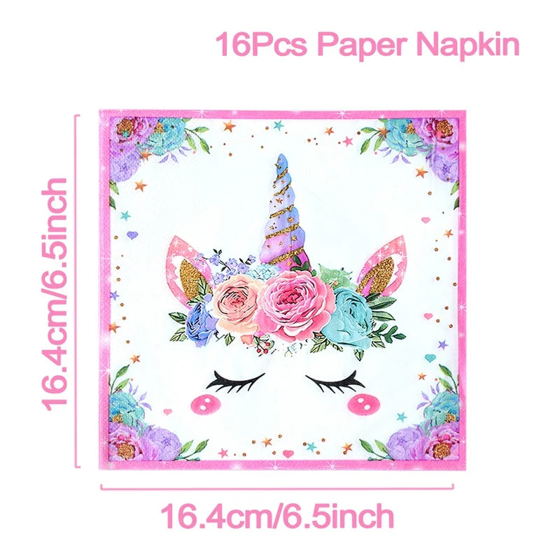 Perfecsy Unicorn Party Disposable Tablecloth Unicorn Birthday Party Decoration Girl Disposable Tableware Tablecloth Girls Bab