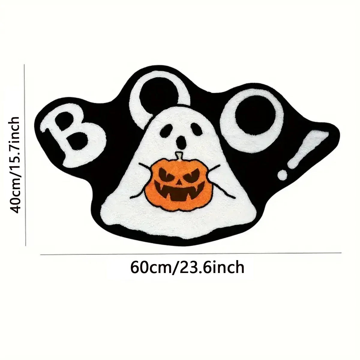 Perfecsy VIKAMA Ghost Halloween Carpet Soft Non-Slip Washable Entrance Door Mat Gothic Home Halloween Decor Bathroom Rug Home