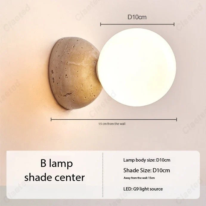 Creative Retro LED Cream Wind Tunnel Stone Lamp Living Room Background Wall Corridor Bedroom Bedside Lighting