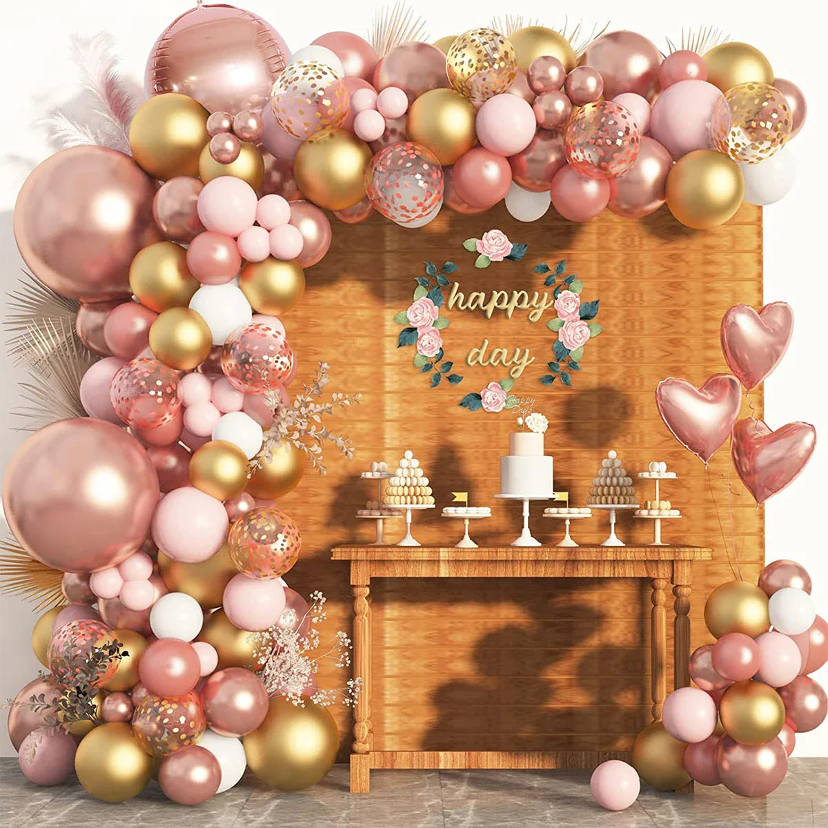 Perfecsy Tender Pink Gold Balloon Garland Arch Kit Wedding Birthday Party Decoration Adult Kids Baby Shower Decor Ballon Wedd
