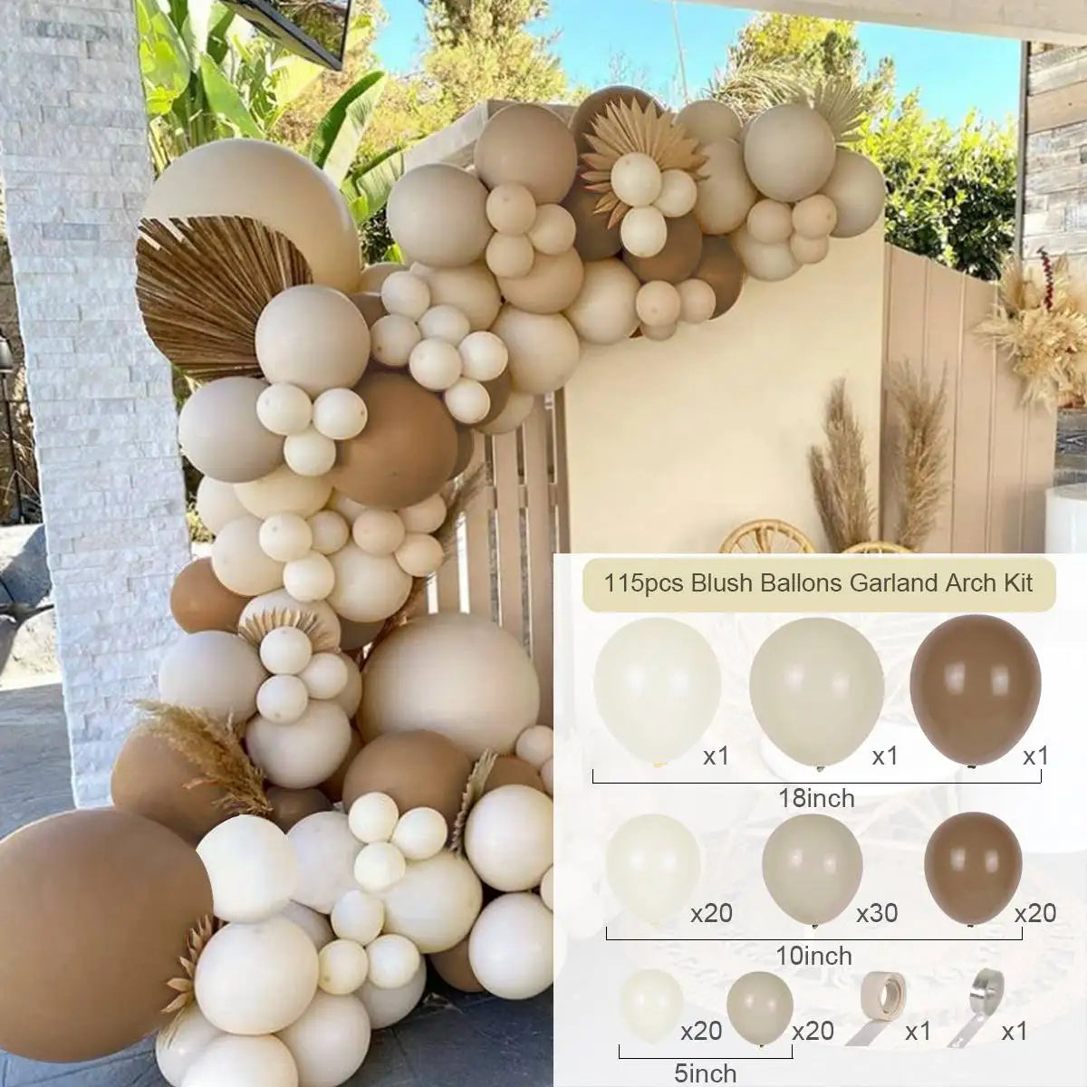 Perfecsy Sand White Balloon Garland Arch Kit Happy Birthday Party Decoration Kids Baby Shower Globos Wedding Birthday Party L