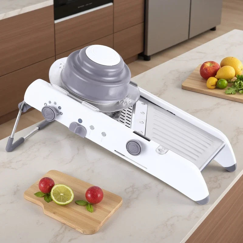 Adjustable Stainless Steel Mandoline Slicer, Vegetable Julienner, Grater, Onion, Potato, Cutter, 18 Types