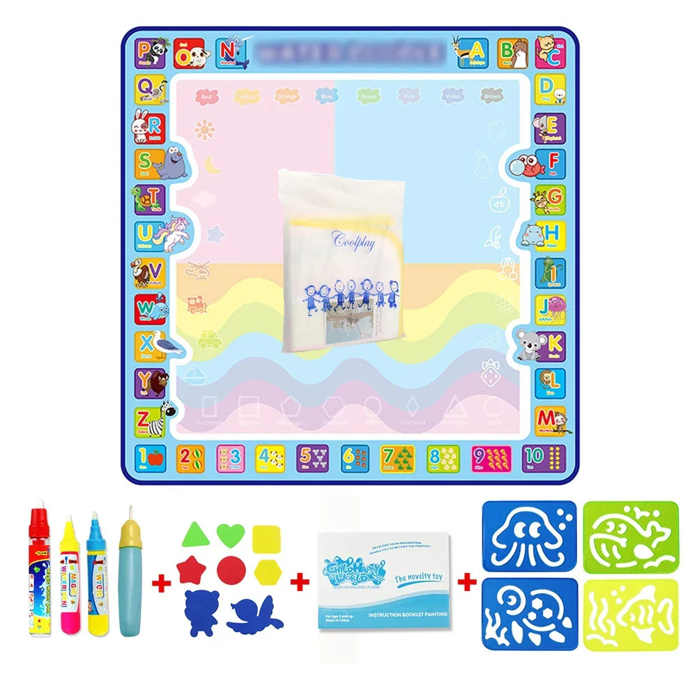Magic Water Drawing Mat Coloring Doodle Mat with Magic Pens Educational Toys  Painting Board Montessori Toys for Kids Gifts