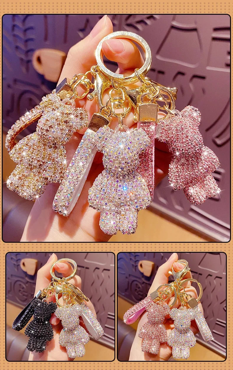 MyClosetAid Rhinestones Bear Keychain — in-use photo