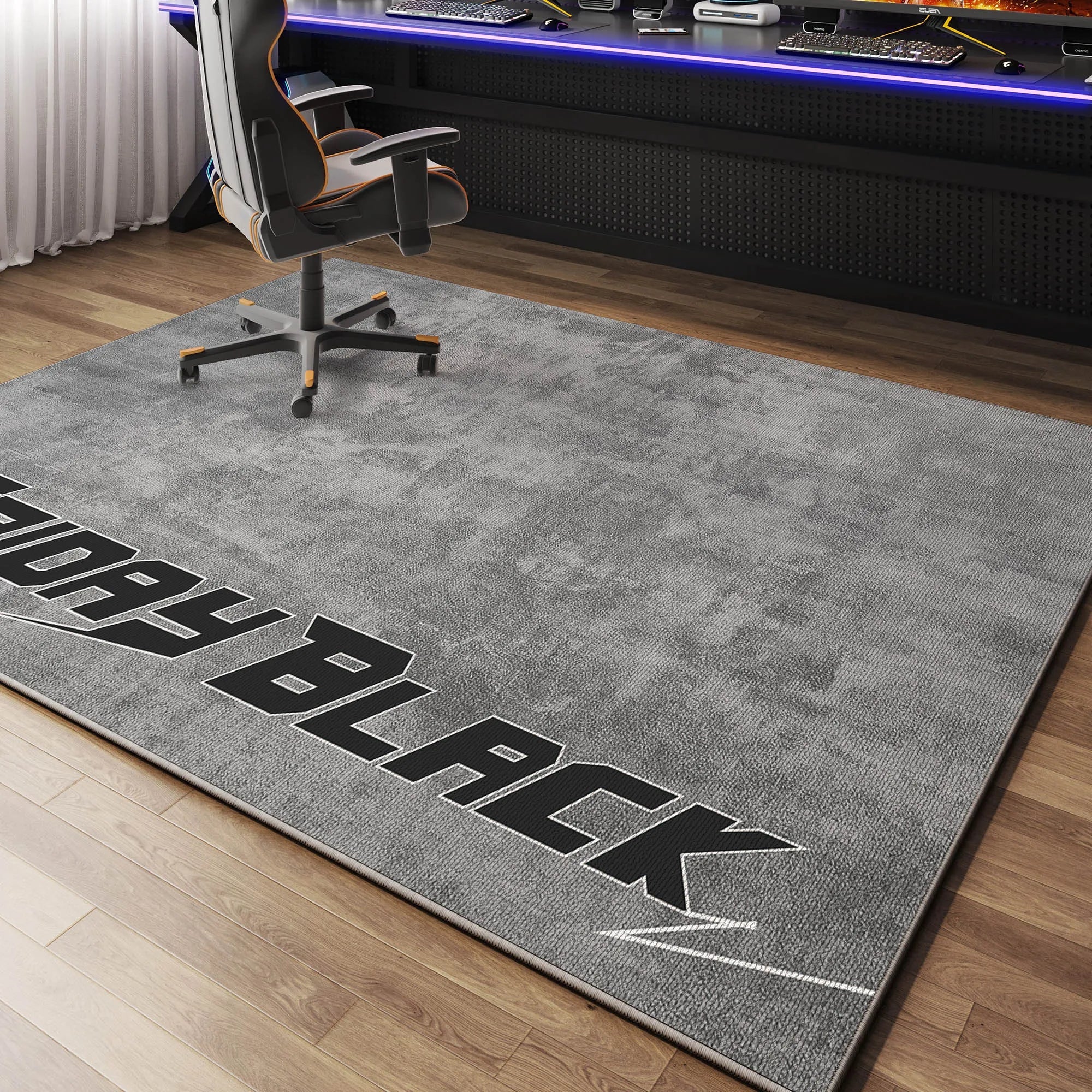 Perfecsy VIKAMA Luxury Casual Gaming Room Carpet Quiet Bedroom Office Chair Floor Mat Anti-Slip Male Dormitory Carpet Home De
