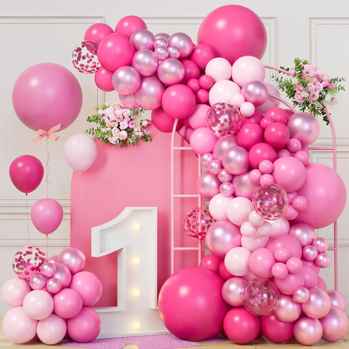Perfecsy Pink Red Balloon Garland Arch Kit Happy Birthday Party Decoration Kids Wedding Birthday Balloon Latex Baloon Baby Sh