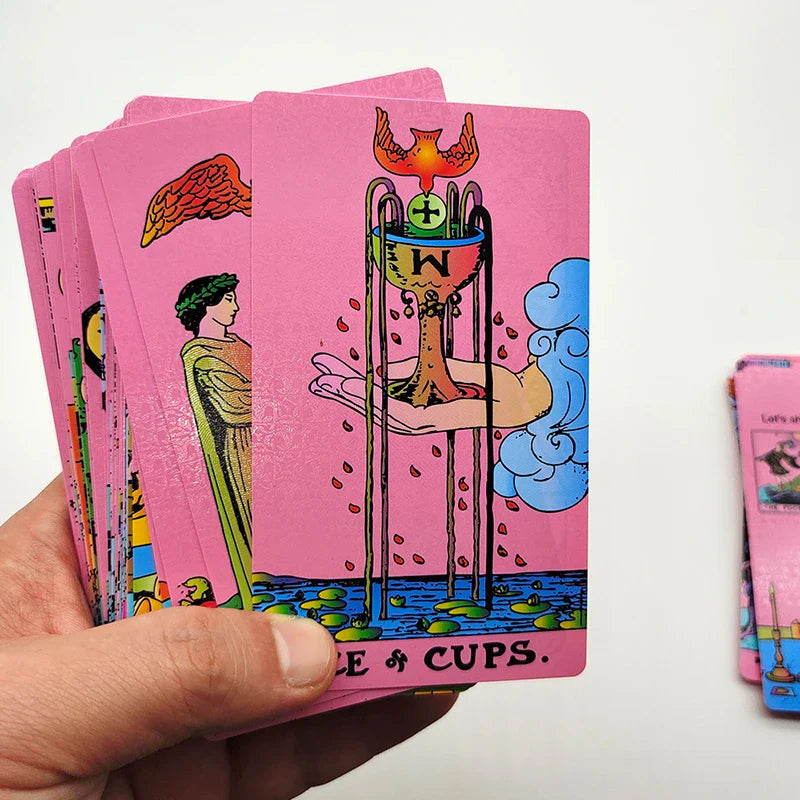 Perfecsy Without Gold Waterproof Plastic Tarot Cards With Manual PVC Board Game Astrologic Oracle Deck For Beginners — lifest