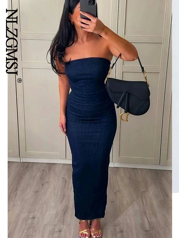 Envy NYC Envy NYC Denim Strapless Stretch Dress — main product shot